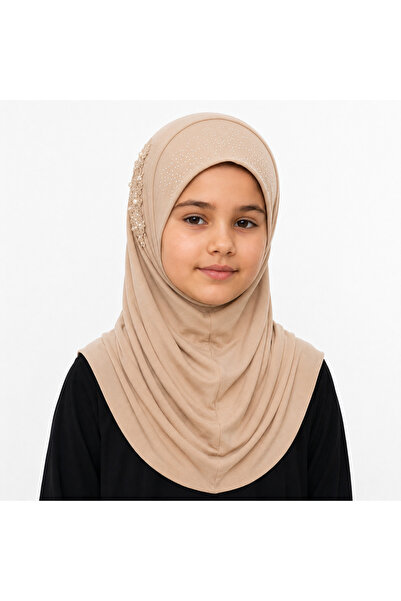 Linda Hijab Linda Premium Rayon Hijab for kids Peach Embellished Islamic Head...