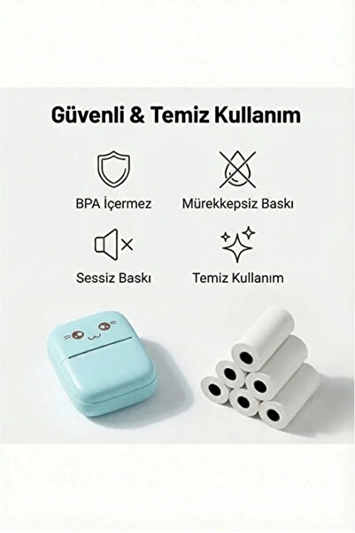 Vothoon Kendinden Yapışkanlı Çocuk Kamera Baskı Kağıdı, 5'li Rulo 57X25MM Baskı Termal Kağıt Rulo