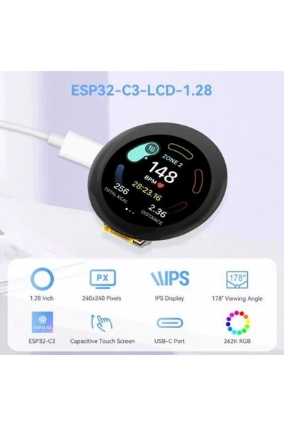 ELECROW CrowPanel ESP32 240x240 Kapasitif Dokunmatik Ekran