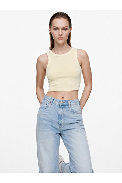 HAKKE Women's crew neck flat tank top with chest support