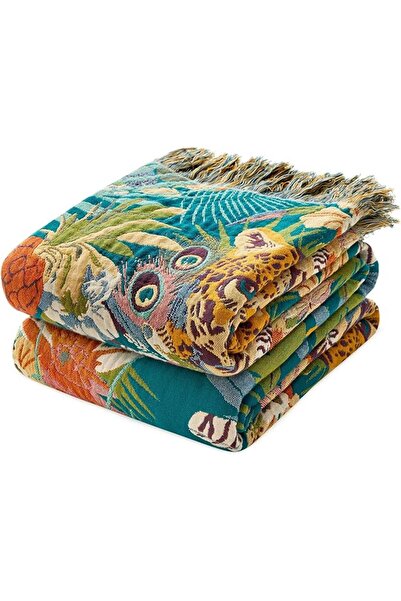 GENERAL MSGKV Boho Throw Blanket 100% Cotton Blankets for Bed Couch 60'x80', ...