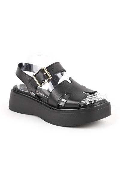 Mammamia Women's Sandals Daily Genuine Leather Laser Cut Platform Wedge Sole ...