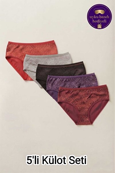 Tutku Women's 5-Pack Cotton Plus Size High Waist Panties - Patterned Daily Un...
