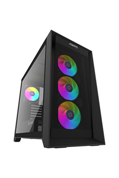 OEM Carcasă PC Midi Tower Gaming din Sticlă Neagră 525x250x460mm