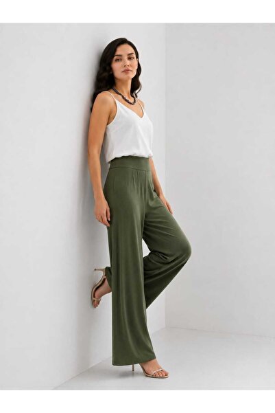 SSO Lycra Combed Viscose Fabric, Elastic Waist, Stylish Slim Trousers, Large ...