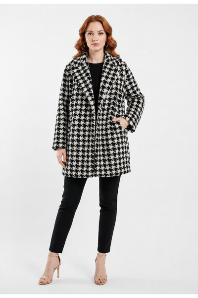 Neden Tekstil Ženski opušteni kaput sa šarom houndstooth uzorka