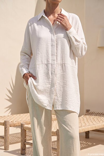 Nuss Oversize Basic Summer Shirt 3001 Ecru
