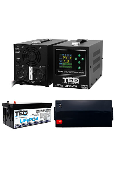 TED Electric Pachet UPS 1000VA/700W Runtime Extins cu Acumulator Extern LiFeP...