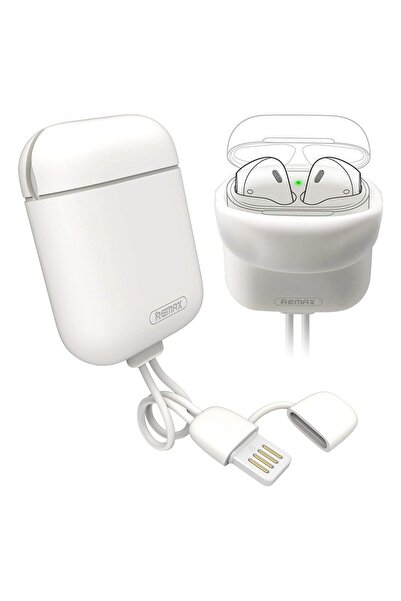 Remax Θήκη σιλικόνης για Airpods με καλώδιο USB Lightning - Λευκό