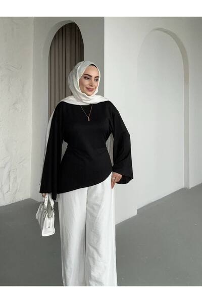 She Olive Oysho Kumaş Belden Bağlamalı Geniş Kollu Şık Kadın Tunik(36/44) uyumlu