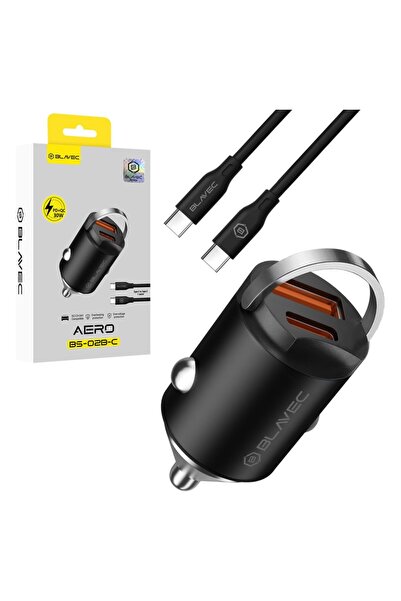 Blavec BS-02B-C Aero Φορτιστής Αυτοκινήτου Type-C / USB QC 3.0 18W PD 30W με ...