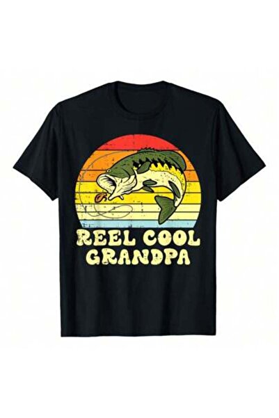 kai22 Fishing Reel Cool Grandpa Bass Fish Retro Grandfather Men T-Shirt,Great...