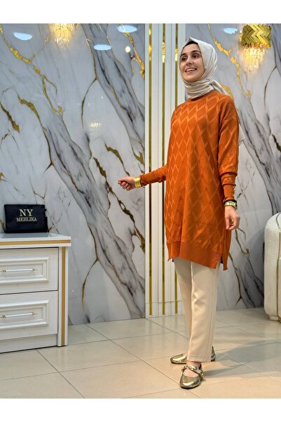 NY Mehlika Exclusive NY MEHLİKA BAKLAVA DESEN SOĞUK İP TUNİK 3288