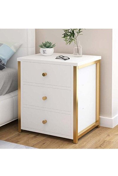 Generic Bedside Cabinet, Bedside Table, Wooden Nightstand with 3 Drawers and ...