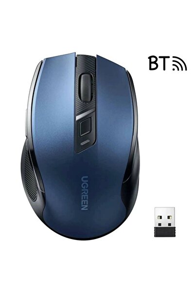 Ugreen MU006 Wireless Optical Mouse, Bluetooth 5.0/2.4GHz, 4000 DPI, Blue
