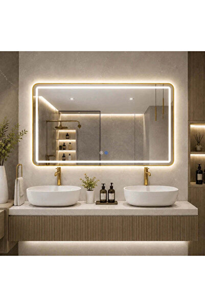 shark design Καθρέφτης LED 110×70 εκ., Αντιθαμβωτικός, 3 Τύποι Φωτισμού, Αφής...