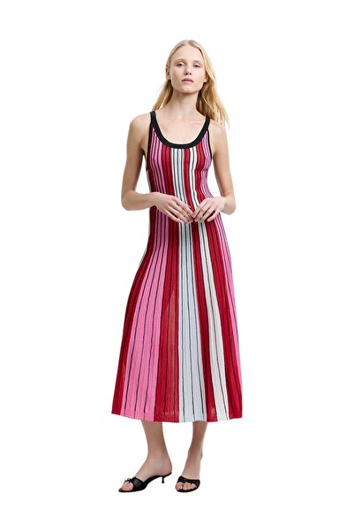 French Connection Women Theo Sleeveless Stripe Knit Midi Dress
