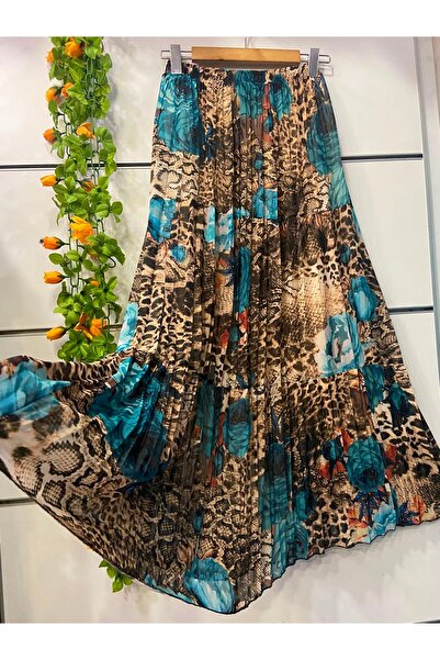 edu collection Patterned Three-Layer Chiffon Skirt with Lining