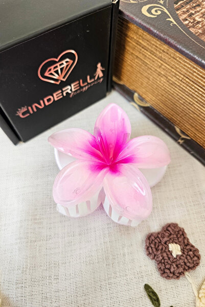 Cinderella Pink Fuchsia Ombre Lotus Flower Hair Clip 8cm - Summer Plumeria Ha...