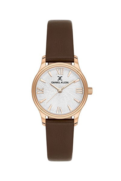 Daniel Klein Case Rose Cord Brown Color 28 mm Women's Wristwatch with Gift Pa...