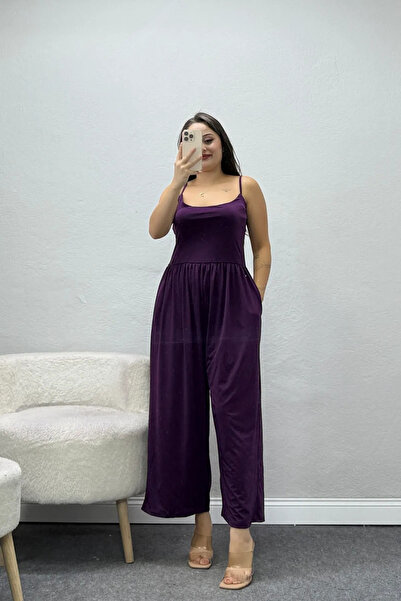 BELENDİR Women's Rope Strap Sandy Jumpsuit Purple