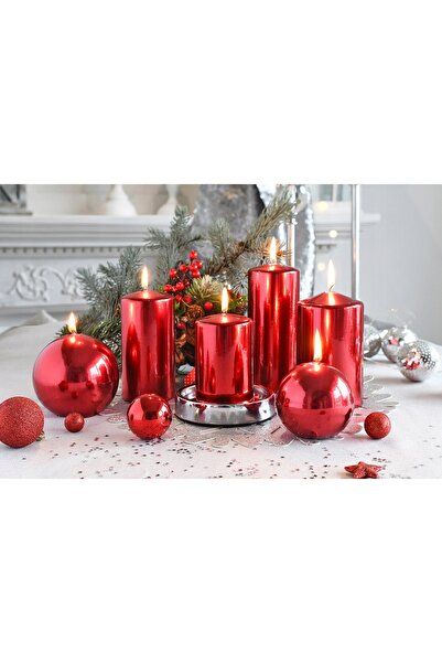 NO BRAND Set de lumânări decorative „Oglindă” ROȘU ARTMAN