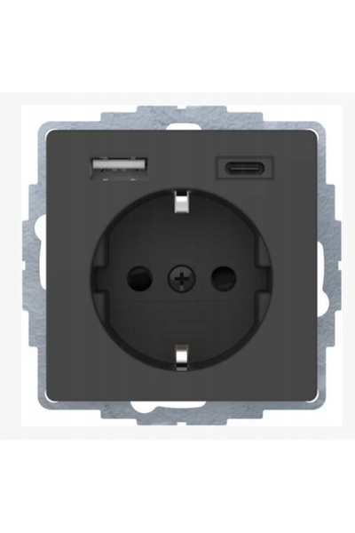 NO BRAND Priză SCHUKO Berker Q.1/Q.3/Q.7 cu încărcător USB A+C 2,4/3,0A cu au...