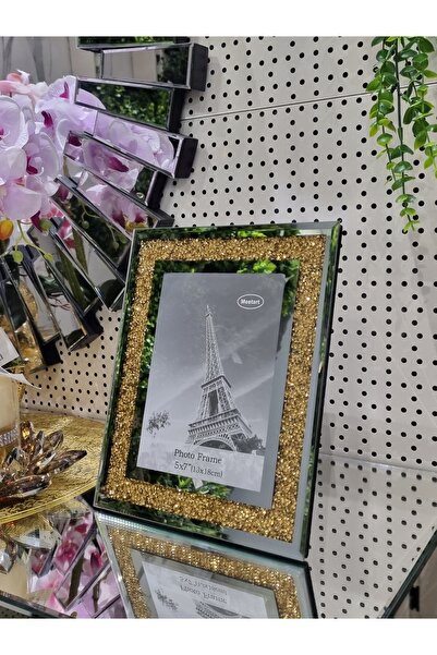NO BRAND Ramă oglindă pentru cristale foto GLAMOUR 25x20 AUR