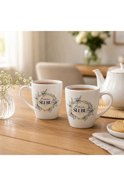 NO BRAND Set de 2 căni ceramice de 300 ml pentru cafea și ceai, pentru aniver...