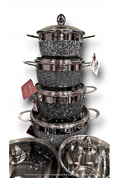 NO BRAND SET DE VASE DE GĂTIT HOFFNER HF-9920 GRI. Pentru aragazuri: Gaz, ind...