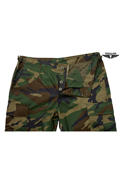 Mil-Tec Pantaloni BDU Militari de Luptă Rip-stop WOODLAND SLIM FIT XL