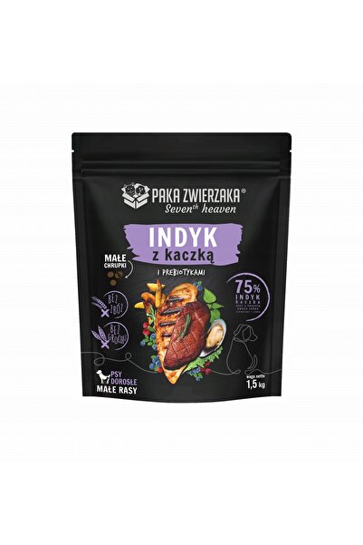 NO BRAND PAKA Pet INDYK cu Rață Hrană Uscată cu Prebiotice pentru Câini S 1.5kg