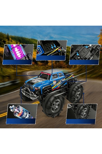 bedee Mașină RC impermeabilă amfibie tip Monster Truck pentru băieți și fete