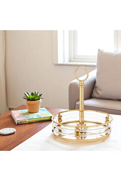 NO BRAND Tavă decorativă aurie, elegantă și plină de glamour, decor pentru ca...