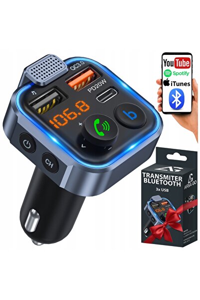 NO BRAND TRANSMITĂTOR BLUETOOTH AUDIO FM MP3 ÎNCĂRCĂTOR RAPID BT 3X USB QC 3....