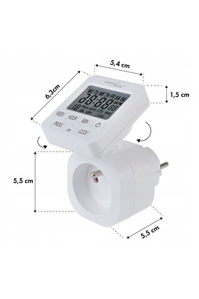 Greenbluespice 2x temporizator cu 18 programe, comutator ON/OFF, 3680 W