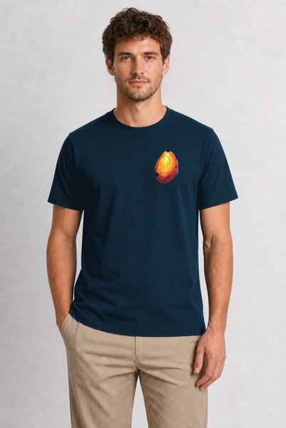 WAKHA تي شيرت مطبوع عليه رسومات مانجو - أزرق داكن
