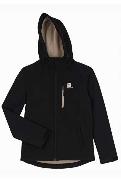 Campus Geacă softshell de damă, esențială, neagră, mărimea S, cu glugă