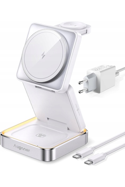 NO BRAND Încărcător wireless prin inducție 3 în 1 MagSafe iPhone Apple Watch ...