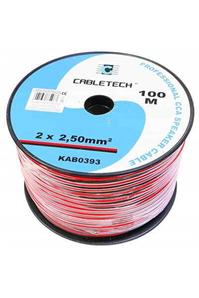 Cabletech Cablu de alimentare 100m pentru bandă LED 2x2,5mm CCA