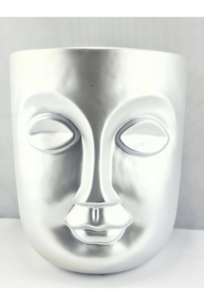 NO BRAND VAZĂ DE CERAMICĂ CU FAȚĂ DE ARGINT MAT 18X18X22CM