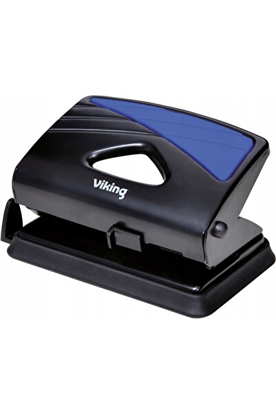 Viking Perforator de birou metalic pentru 12 carduri, negru, ergonomic, x 3 b...