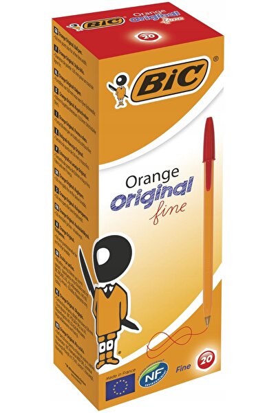 Bic Pix tradițional Portocaliu Original Fin, 0.8mm ROȘU x 40