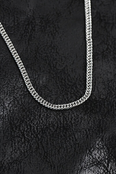SORA GROUP 316L Steel Curb Model Chain Silver Color Men's Necklace
