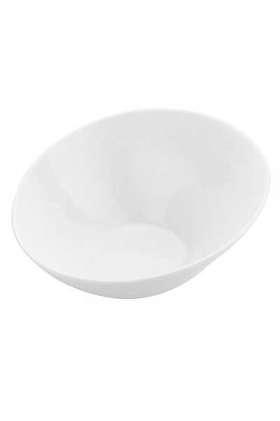 NO BRAND Florina Alta 23.5cm Bol de salată elegant din porțelan alb înclinat