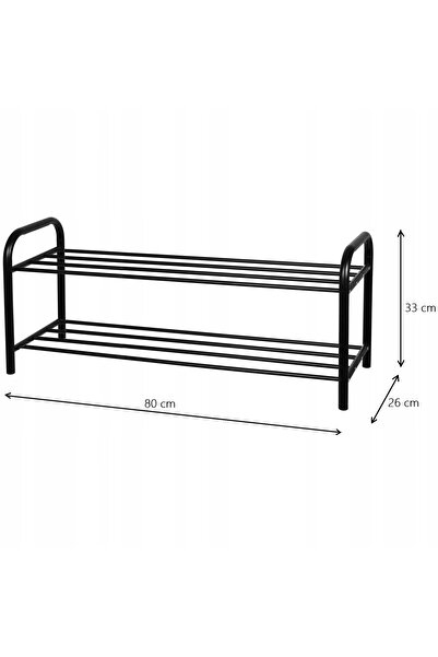 Brunbeste Raft pentru pantofi cu 2 niveluri, negru, 80x33x26cm