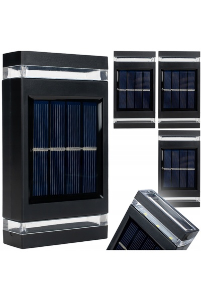 NO BRAND 3x APLIC DE PERETE NEGRU SOLAR PENTRU FAȚADĂ, LAMPĂ LED DE EXTERIOR ...