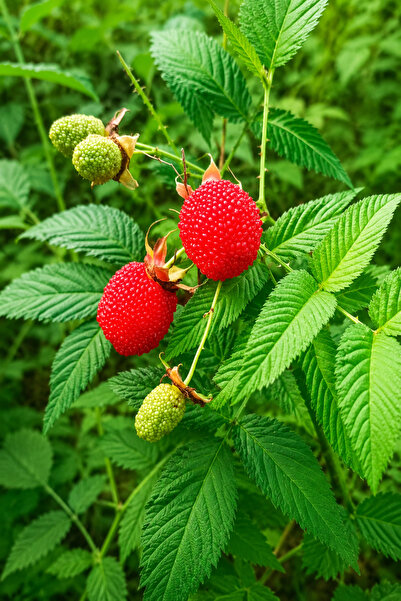 Vasada Çilek Ahududu Fidanı Rubus Rosifolius Saksılı +20 cm