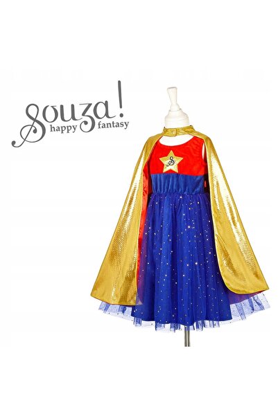 NO BRAND Souza! Costum rochie cu pelerină Supereroină 3-4 ani 101080