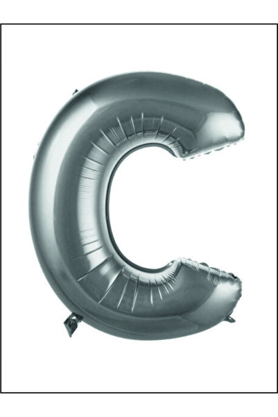 C- HARF 40 İNC GÜMÜŞ RENK BALON 100 CM
